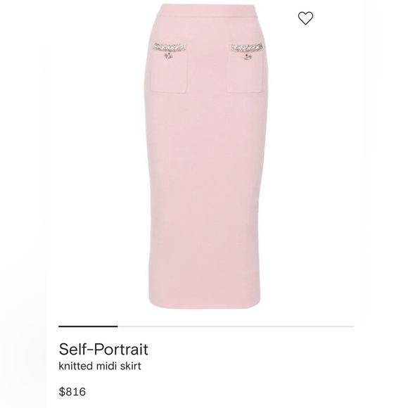 Self-Portrait Blush Pink knit Pencil Skirt size M - Picture 2 of 11